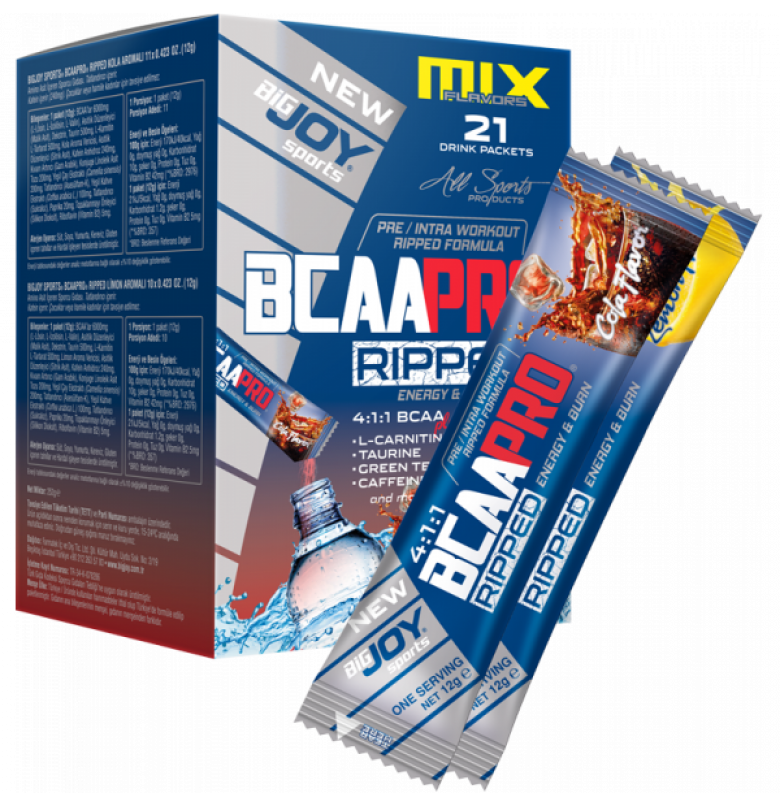 BİGJOY BCAA PRO RİPPED GO! MİX 21 ADET X 12 GR