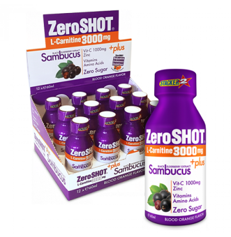 ZEROSHOT L-CARNİTİNE 3000 MG + PLUS SAMBUCUS 12 SHOT X 60 ML