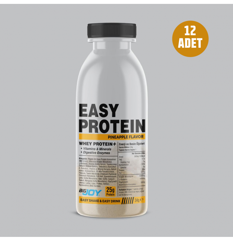 Bigjoy Easy Protein  34 gr x 12 Adet Ananas