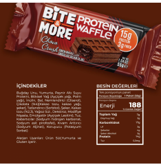 Bite & More Protein Waffle Çikolata 12 Adet x 50 gram