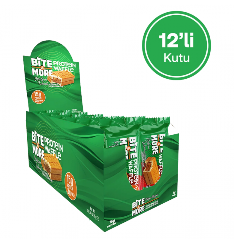 Bite & More Protein Waffle Tiramisu 12 Adet x 55 Gram