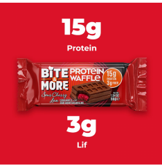 Bite & More Protein Waffle Vişne 12 Adet x 55 Gram