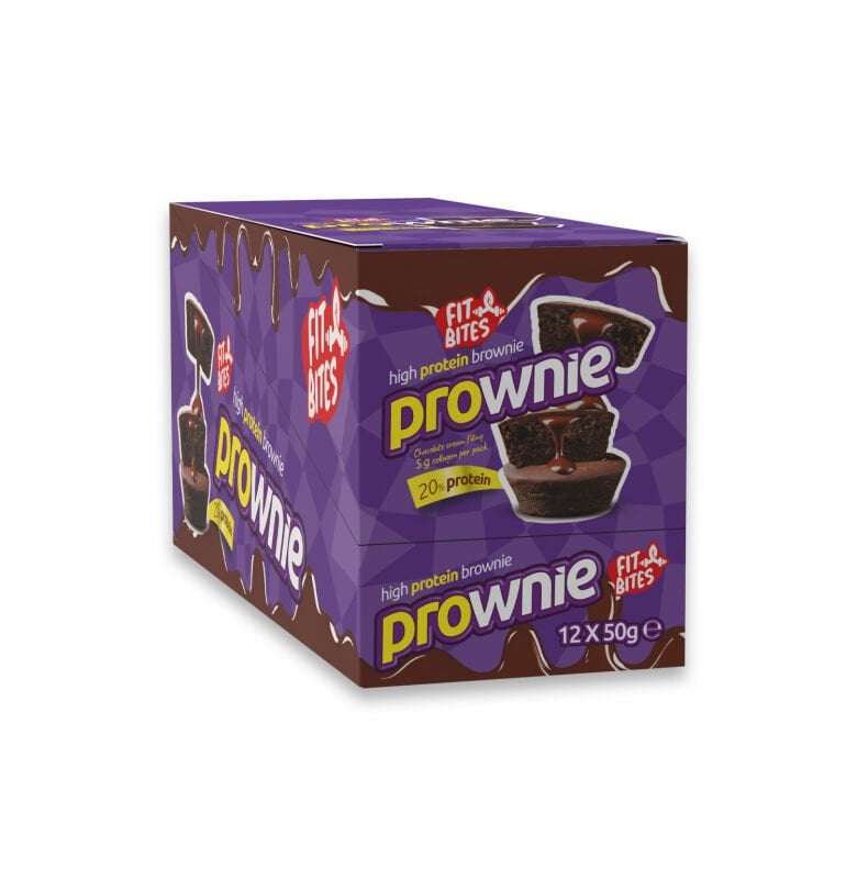 Fit Bites Prownie High Protein Brownie Chocolate Cream 12 Adet x 50 gram