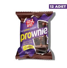 Fit Bites Prownie High Protein Brownie Chocolate Cream 12 Adet x 50 gram