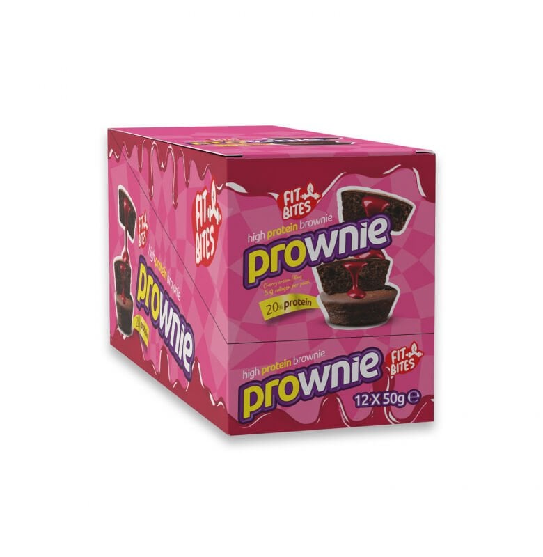 Fit Bites Prownie High Protein Brownie Cherry Cream 12 Adet x 50 gram
