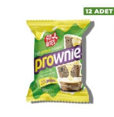 Fit Bites Prownie High Protein Brownie Lemon Cream 12 Adet x 50 gram