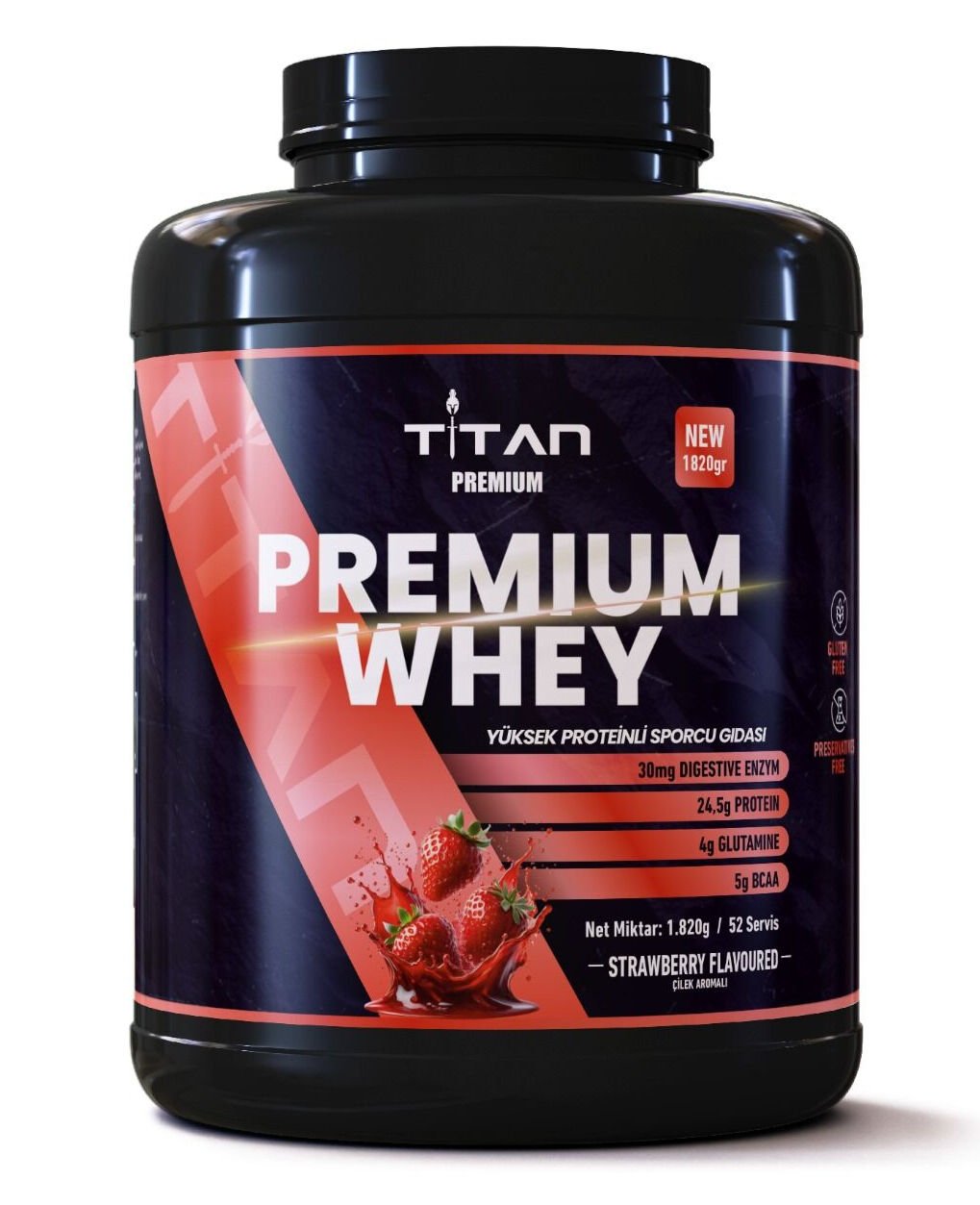 Titan Premium  Whey Protein Tozu 1820 gr Çilek