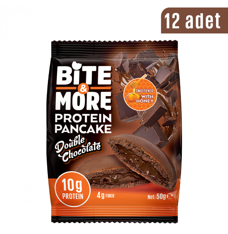 Bite & More Cocoa Protein Pancake Double Çikolata 12 Adet x 50 Gram