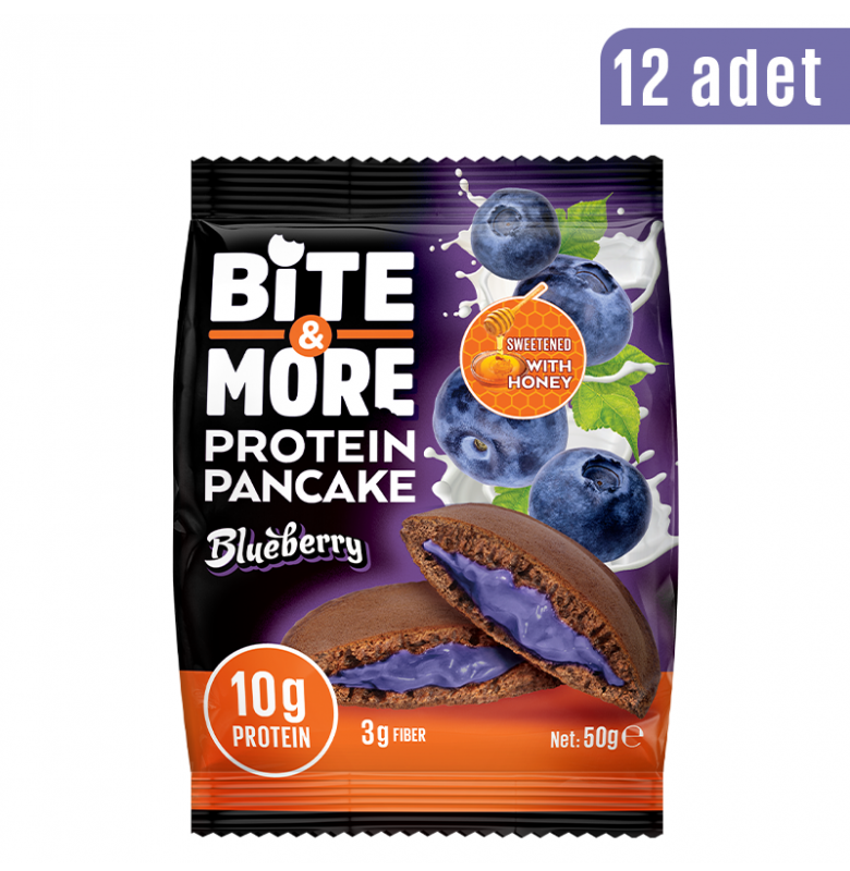 Bite & More Cocoa Protein Pancake Blueberries 12 Adet x 50 Gram