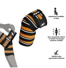 Jofit Knee Wraps Siyah - Turuncu