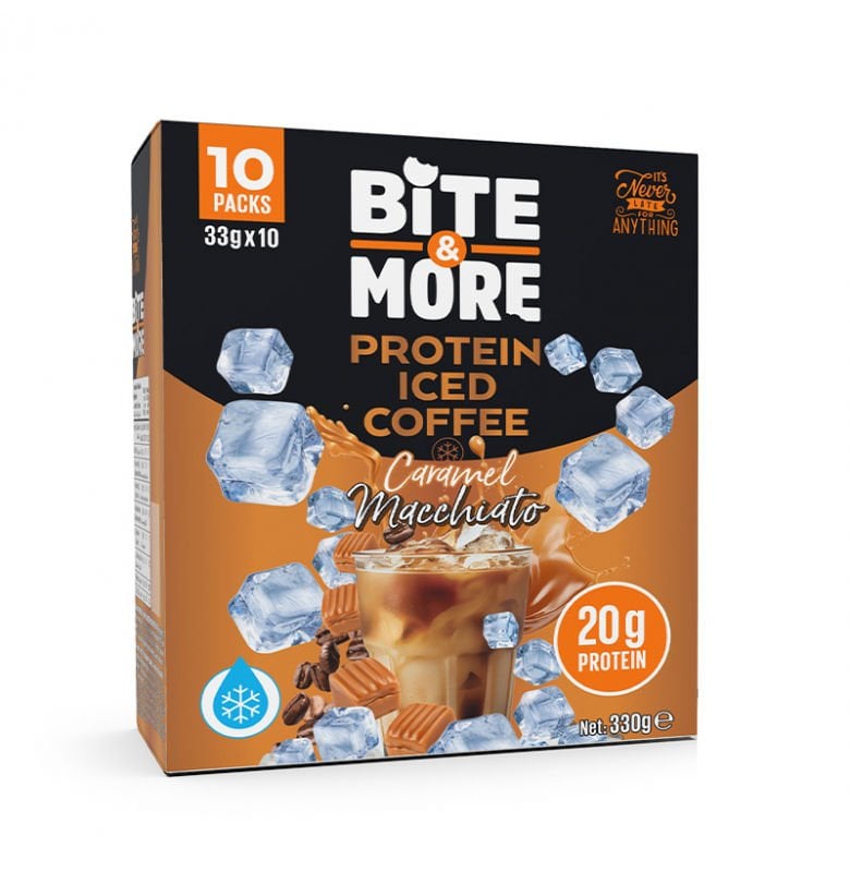 Bite & More Protein Iced Coffee Caramel Macchiato 10 Adet x 33 gram