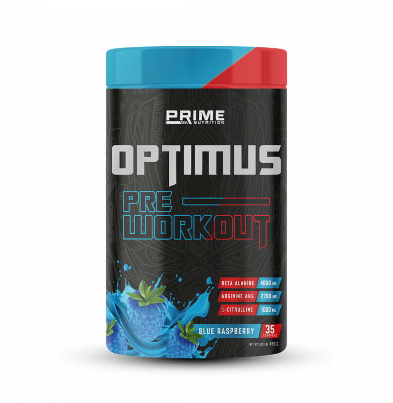 Prime Nutrition Optimus Pre-Workout Blue Raspberry 490 gram