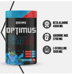 Prime Nutrition Optimus Pre-Workout Blue Raspberry 490 gram