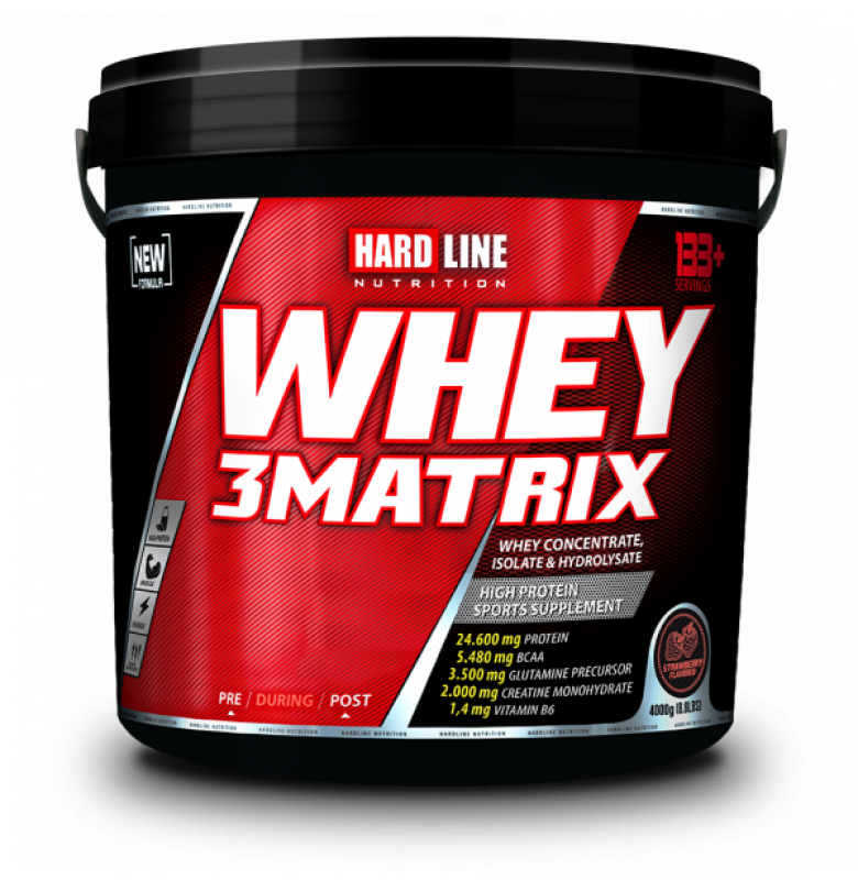 Hardline Whey 3 Matrix Çilek 4000 gram