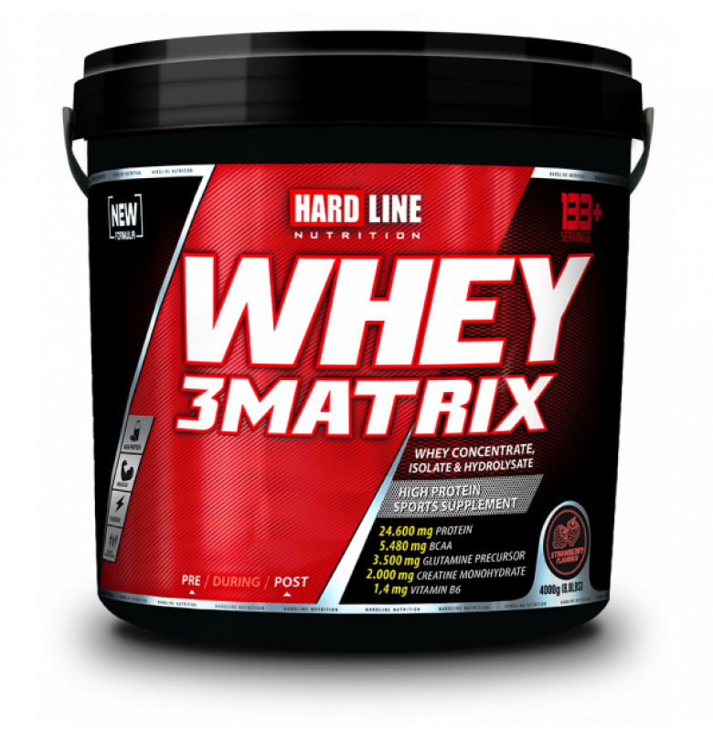 Hardline Whey 3 Matrix Çilek 4000 gram